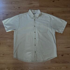 Rugged Earth Men's Khaki Short Sleeve Button Down Shirt, Size Large, Outdoors